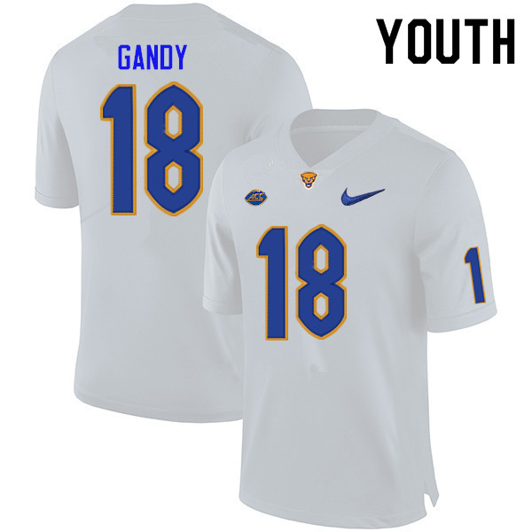 Youth #18 Ryland Gandy Pitt Panthers College Football Jerseys Sale-White